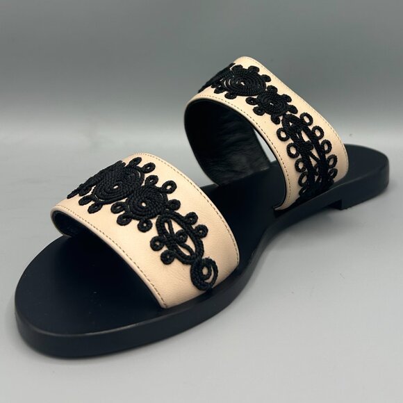 Natural Leather Sandals with Black Embroidery - Picture 4 of 4
